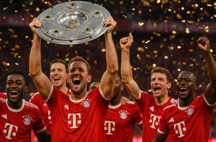 Der FC Bayern München feiert seine 34. deutsche Meisterschaft.